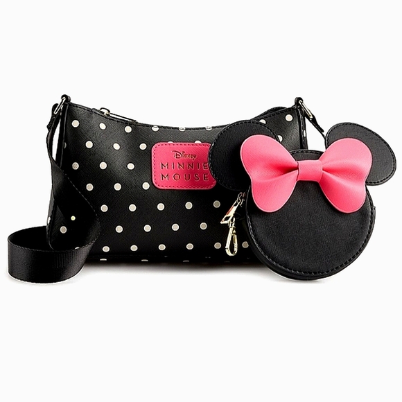 NWT! Disney Minnie Mouse Polka Dot Purse with Coin Pouch - Picture 1 of 5